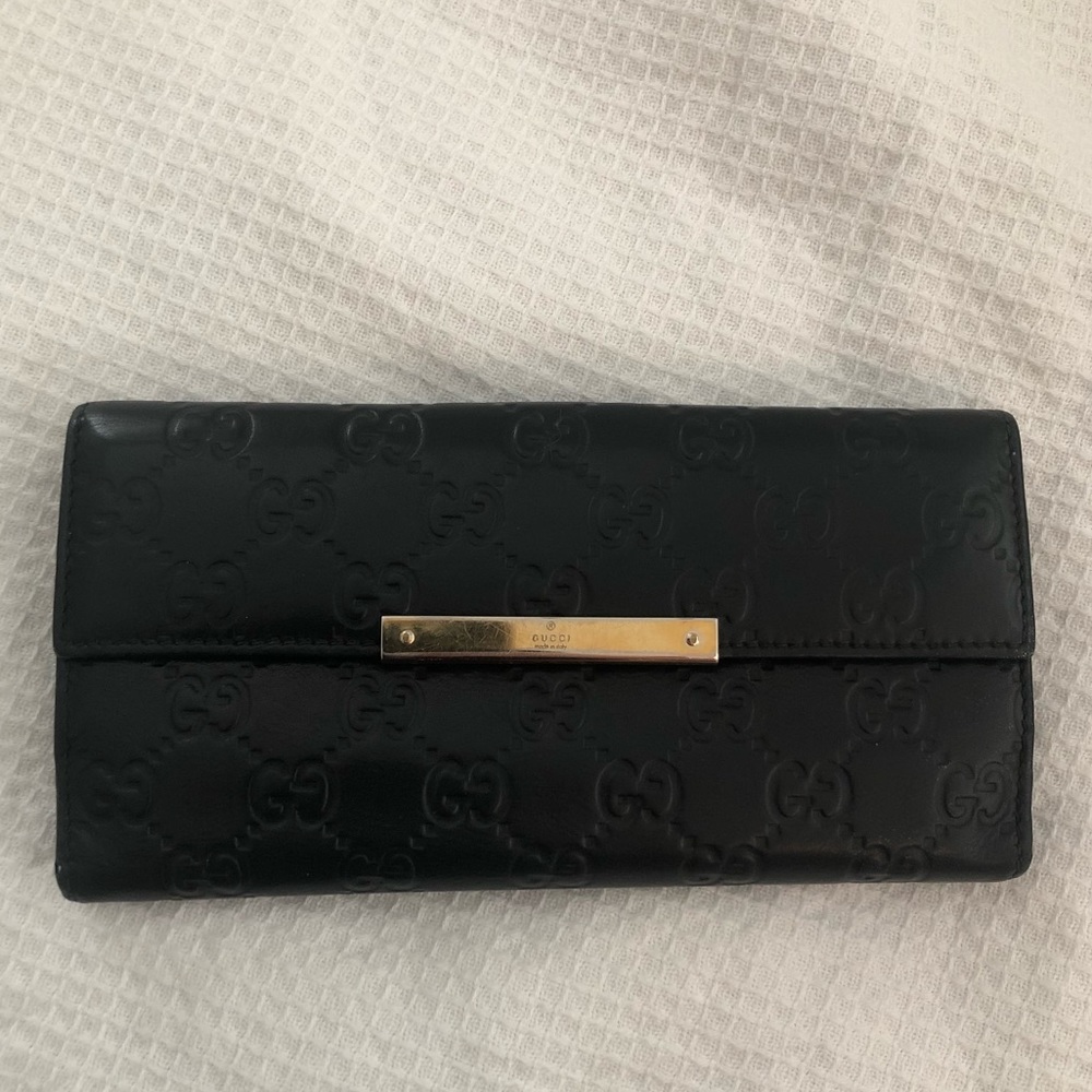 ✖️SOLD✖️Gucci Guccissima Continental Wallet